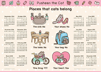Pusheen the Cat 2014-15 16-Month Calendar Poster: Claire Belton: 9781449458362: Amazon.com: Books HD wallpaper