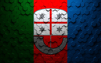 Flag of Liguria, honeycomb art, Liguria hexagons flag, Liguria, 3d hexagons art, Liguria flag HD wallpaper