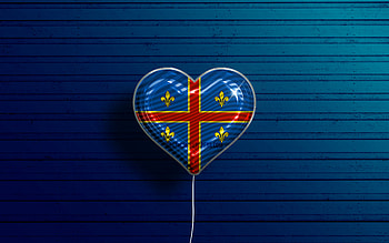 I Love Clermont-Ferrand, , realistic balloons, blue wooden background, Day of Clermont-Ferrand, french cities, flag of Clermont-Ferrand, France, balloon with flag, Clermont-Ferrand flag, Clermont-Ferrand HD wallpaper