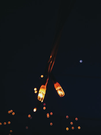 Dark, Glare, Shine, Light, Garland, Boquet, Bokeh, Light Bulbs HD phone wallpaper