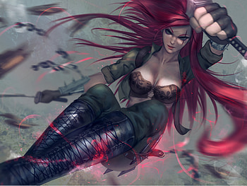 Katarina The Sinister Blade, katarina-league-of-legends, , league-of-legends, games, fantasy-girls, artist, deviantart HD wallpaper