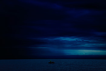 Night, Horizon, Dark, Boat HD wallpaper