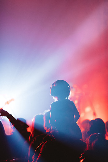 Dark, Silhouette, Neon, Child, Concert HD phone wallpaper