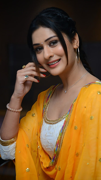 Payal Rajput, Yellow Dress HD phone wallpaper