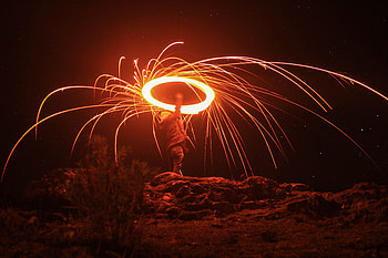 Dark, Shine, Light, Silhouette, Sparks, Long Exposure HD wallpaper