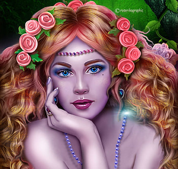 Maydeline, floral, lady, flowers, art HD wallpaper