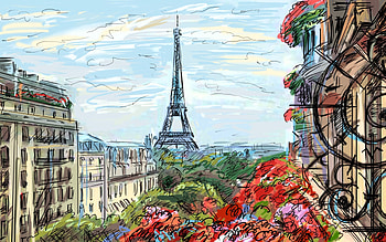 Eiffel Tower Drawing, Artwork, Eiffel tower, France, Paris, Drawing HD wallpaper