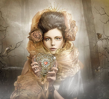 Valentine, lady, abstract, fantasy, forest HD wallpaper