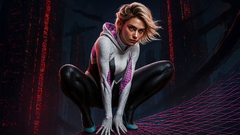 Dynamic Spider Gwen, gwen-stacy, superheroes, artwork, art, digital-art, ai, deviantart HD wallpaper