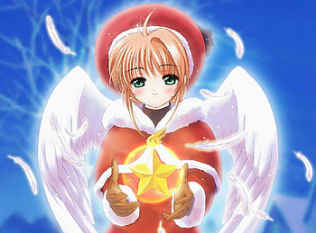 Sakura Kinomoto, anime girl, angel HD wallpaper