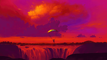 Paraglider In Dream, paragliding, artist, artwork, digital-art, deviantart HD wallpaper