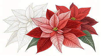 Stunning Poinsettia Illustration - Ultra, poinsettia, flower, red, decorative, foliage HD wallpaper