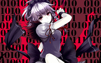 Touhou, Amazing, Sakuya, Plait, Mean, Scary, Beautiful, Sad, Crazy, Red Eyes, Gray Hair, Lovely, Anime, Awesome, Pretty, Mad, Knife, Dark, Silver Hair, Creepy, Short Hair, Manga, Braid, Dress, Gorgeous, Ribbon, Emotional, Anime Girl, Upset, Izayoi, Bow, Red, Serious, Angry, Grey Hair HD wallpaper