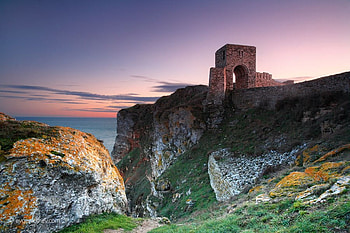 Kaliakra Fortress, sea, graphy, black sea, bulgaria, rocks, sunset HD wallpaper