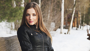 Women Outdoors Wearing Black Jacket, girls, model HD wallpaper