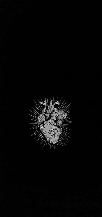 Heart, black HD phone wallpaper