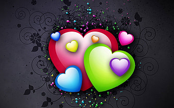 Background, Hearts, Love, Bright, Multicolored, Motley HD wallpaper