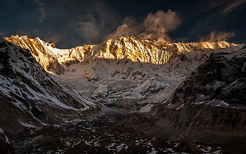 Sunrise mountains, Nepal HD wallpaper