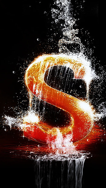 S For Lively, Water Theme, Black Background HD phone wallpaper