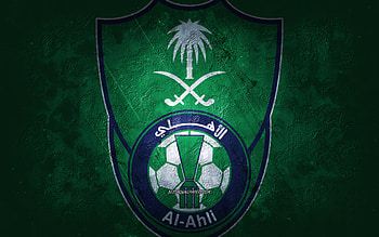 Al Ahli Saudi FC, Saudi Arabian football team, green background, Al Ahli Saudi FC logo, grunge art, Saudi Pro League, Jeddah, football, Saudi Arabia, Al Ahli Saudi FC emblem HD wallpaper