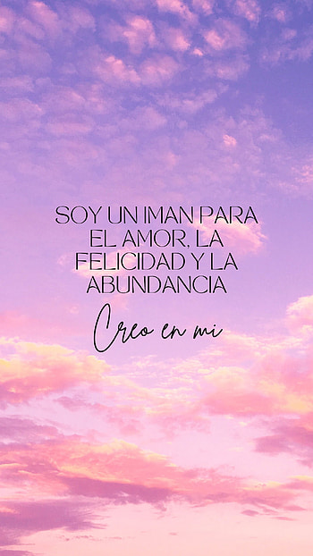 SOY UN IMÁN, cloud, decreto, amor, manifestaciones, frase, cielo, abundancia, felicidad, manifestacion, morado HD phone wallpaper