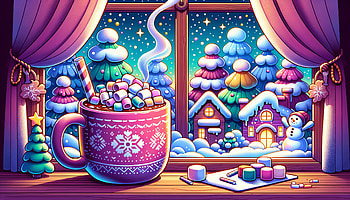 Cozy Winter Wonderland, Cozy, hot chocolate, winter, snow, holiday HD wallpaper