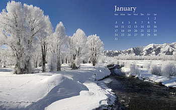 Fresh Snow January 2010 Calender | HD wallpaper