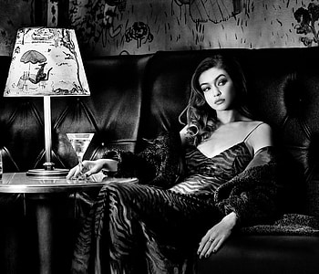 Gigi Hadid 2019 Monochrome, gigi-hadid, celebrities, girls, model, monochrome HD wallpaper