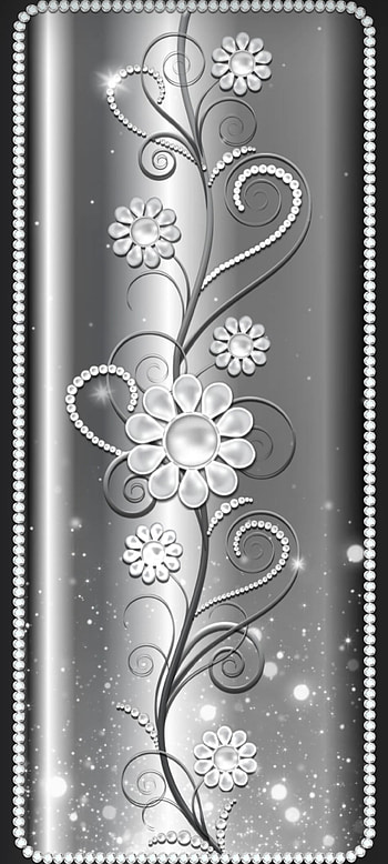 Black Pearl Flower, art, diamond, material property, metal, silver HD phone wallpaper