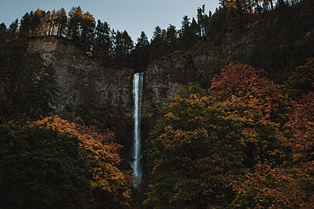Landscape, Nature, Trees, Waterfall, Break, Precipice HD wallpaper