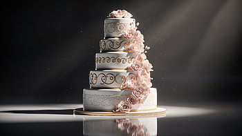 Wedding Cake — Rose-Tiered Elegance HD wallpaper