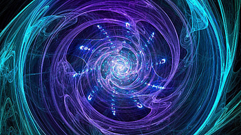 Fractal, bright blue swirling, abstract HD wallpaper