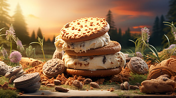 Ice Cream Cookies, food, ice cream HD wallpaper