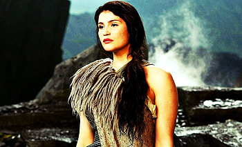 Gemma Arterton as Io, sea, clash of the titans, io, brunette, girl, actress, beauty, woman, waves, movie, water, gemma arterton HD wallpaper