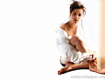 Neve Campbell, sexy, white dress, dark hair, actress, female HD wallpaper