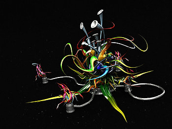 Abstract, Plant, Multicolored, Motley, Dark Background, Form, Imagination HD wallpaper