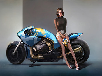 Beautiful Biker Anime Girl , anime-girl, anime, artist, artwork, digital-art, artstation, biker HD wallpaper