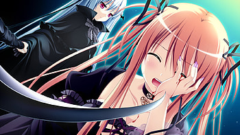 anime, maki, shini, red eyes, girl, makita, cg, game, hair, blood, long HD wallpaper