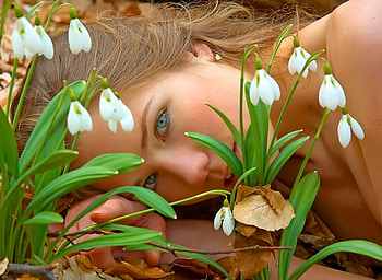 Girl in Flowers, cool HD wallpaper
