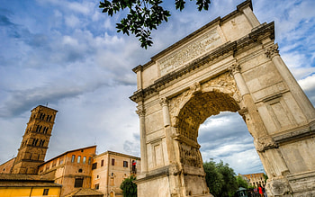 arch of titus in rome italy, monument, sky, city, arch HD wallpaper