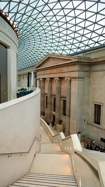 British Museum, London interior, UK architecture, Ceiling design HD phone wallpaper