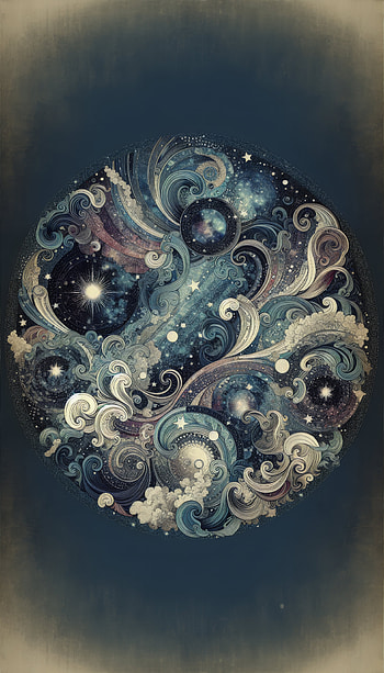 Mystical Celestial Yin Yang, space, Abstract, cosmic, wave, artistic HD phone wallpaper