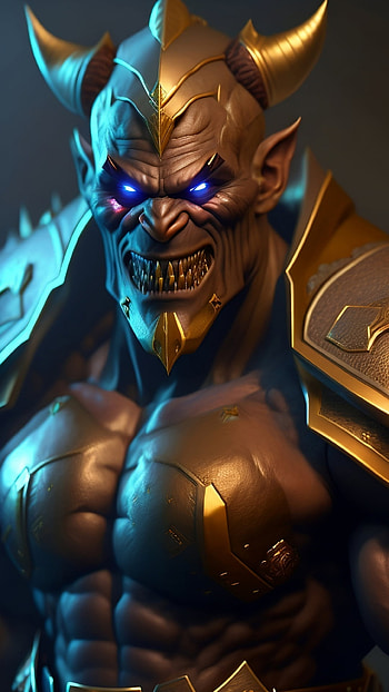 Demonic Orc , AI Art, fantasy, orc HD phone wallpaper
