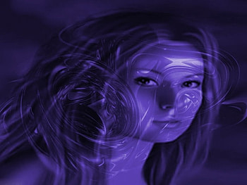 Abstract Purple and Woman, purple, fanasty, black background, woman HD wallpaper