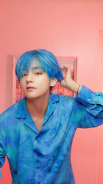 Bts V, Blue Hair HD phone wallpaper