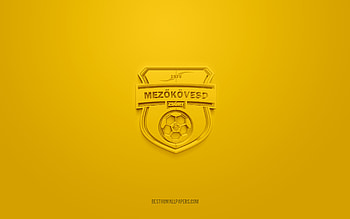 Mezokovesd Zsory, creative 3D logo, yellow background, NB I, 3d emblem, Hungarian football club, Hungary, 3d art, football, Mezokovesd Zsory 3d logo HD wallpaper