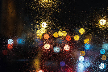 Glare, drops, glass, bokeh, surface HD wallpaper