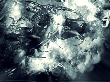 Desolation, scrap metal, destruction, spaceships HD wallpaper