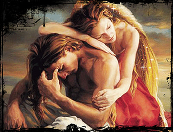 Lasa-ma sa te iubesc..., wings, inger, man, love, angel, woman HD wallpaper