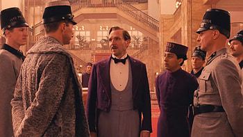 Grand Budapest Hotel review, Quirky Wes Anderson film, Charming storytelling, Must-watch HD wallpaper